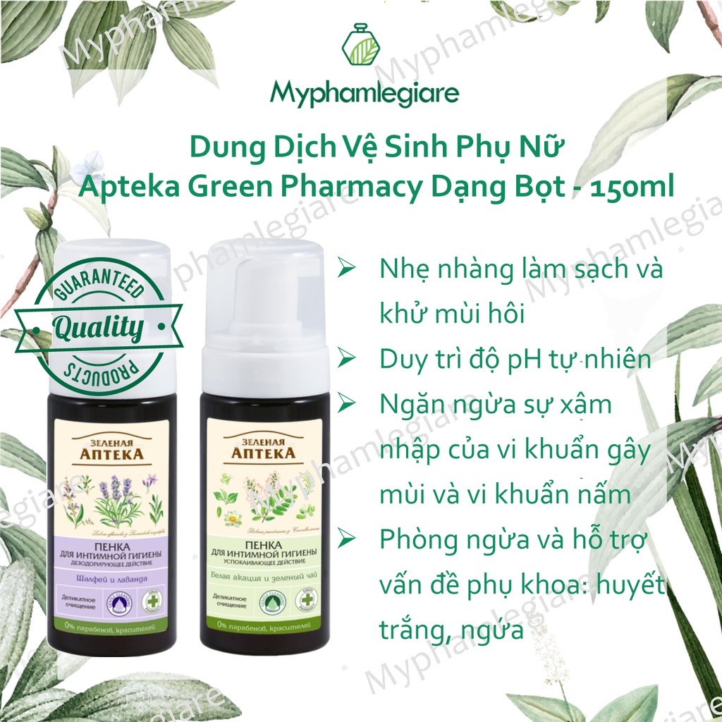 Dung Dịch Vệ Sinh Phụ Nữ Nga (tạo bọt) Apteka Green Pharmacy