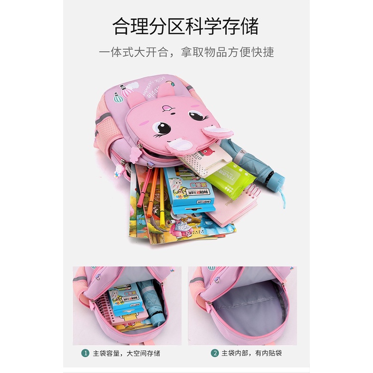 Ba lô học sinh mầm non dành cho bé trai và bé gái siêu nhẹ chống nước cao cấp phong cách mới - Fortune Mouse HS1049