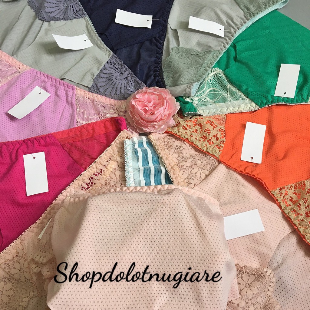 Quần lót cotton thông hơi phối ren hai bên suờn đẹp mát cho chị e từ 45 - 58kg | BigBuy360 - bigbuy360.vn