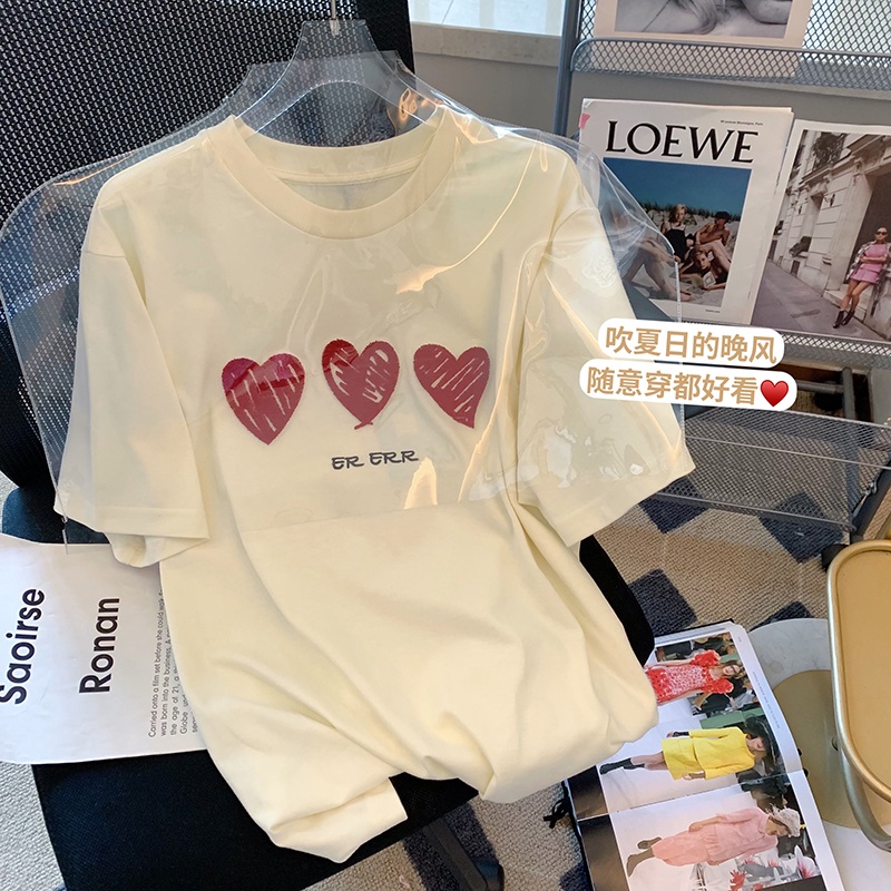 Áo thun nữ NRVP ngắn tay in chữ phong cách Hàn Quốc