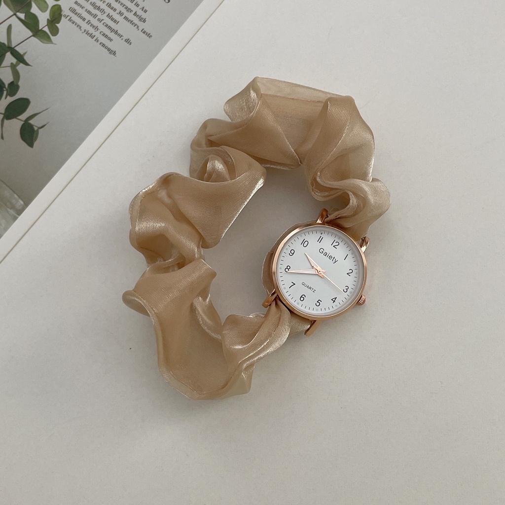 Đồng Hồ Nữ Dây Ruy Băng Bằng Hợp Kim Phong Cách Hàn Quốc
