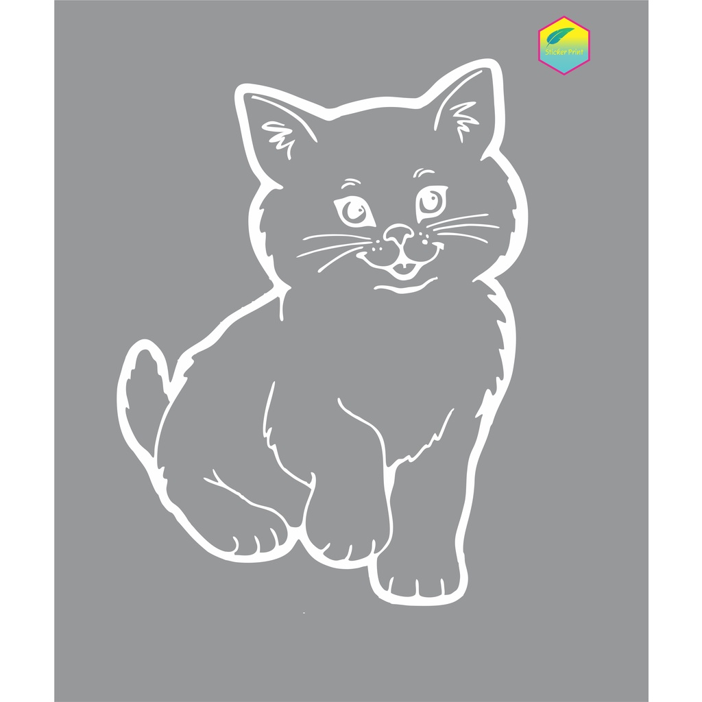 Hình in Mèo cute 2 màu. nhiều kích thước lựa chọn ,có hướng dẫn in gửi kèm