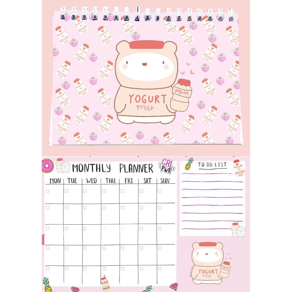 Sổ kế hoạch tháng yakukt MPI29 Monthly Planner 12 trang