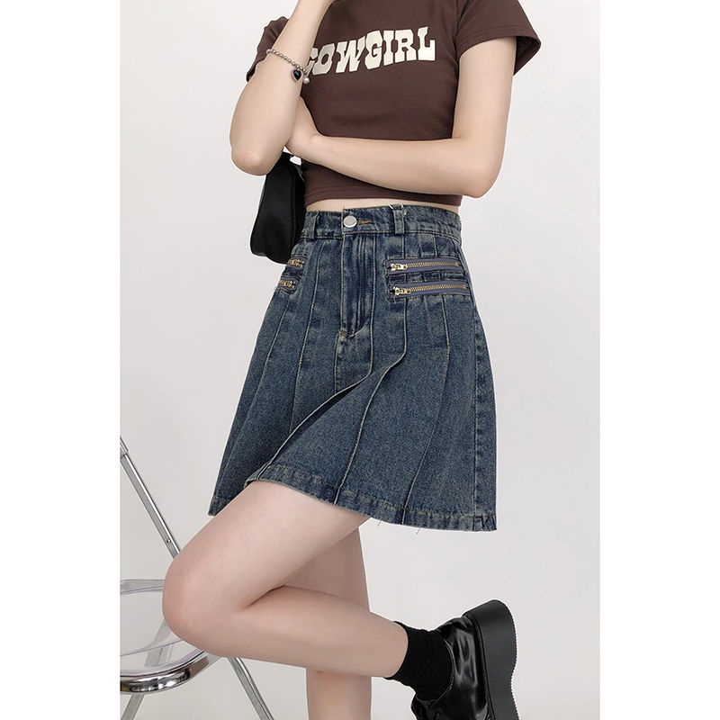 Chân váy jean COZOKC lưng cao dáng ôm dễ phối đồ trẻ trung