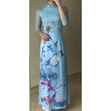 Áo dài 4 tà voan tơ siêu rẻ