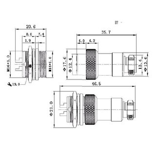 Bộ giắc cắm đực cái GX16 2 - 10 chân