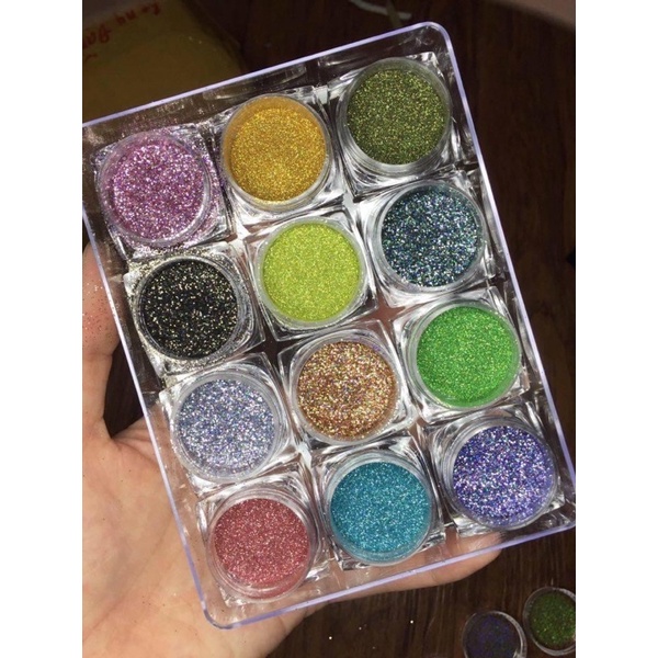 set nhũ tráng gương cầu vòng 12 màu