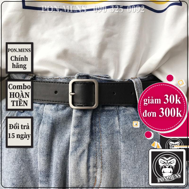 [Hàng loại A] Thắt lưng da, Dây nịt nam nữ trẻ trung màu đen nâu