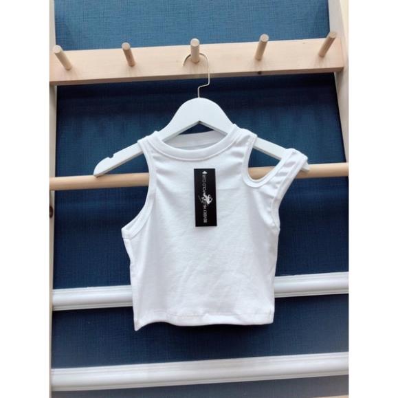 Áo 3 lỗ Nữ Khoét Vai Quyến Rũ 🦋 Áo Croptop Nữ Trơn Sát Nách Borip Gân 2 Màu 🦋