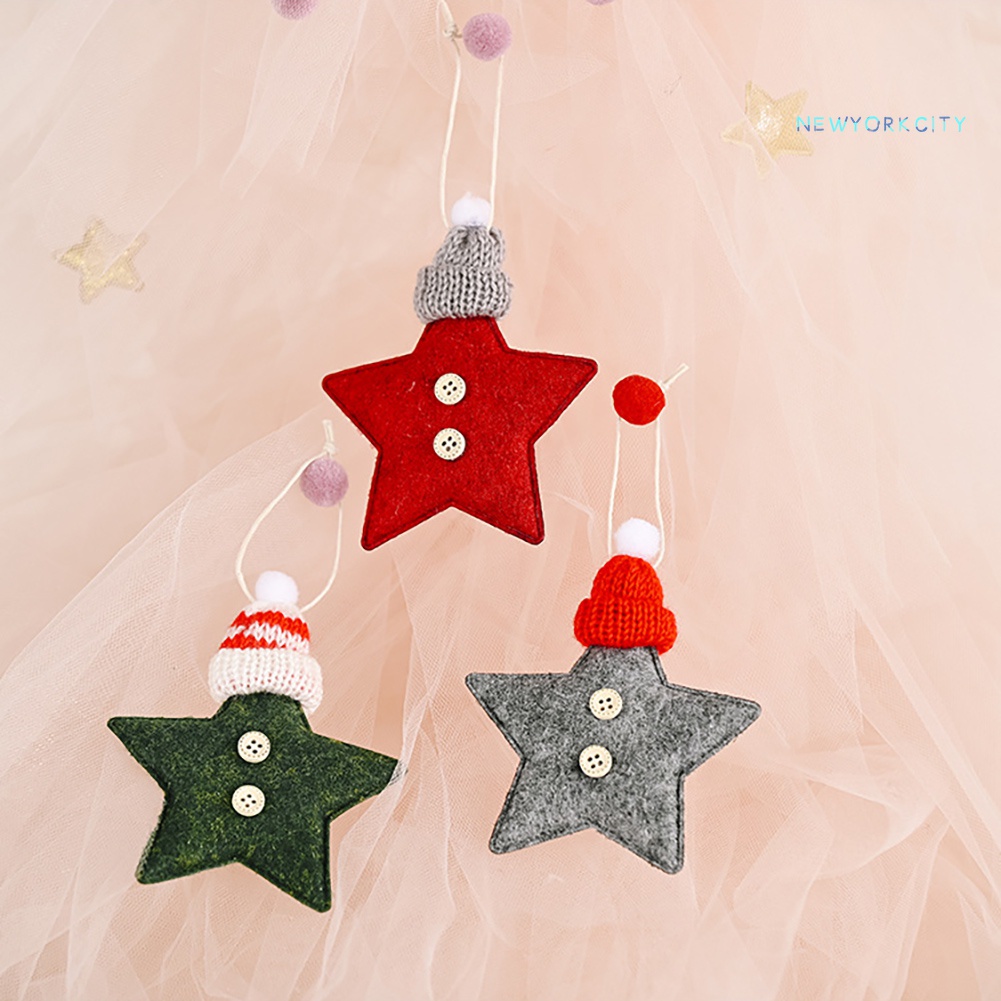 Ngôi Sao Năm Cánh Đan Len Treo Trang Trí Giáng Sinh