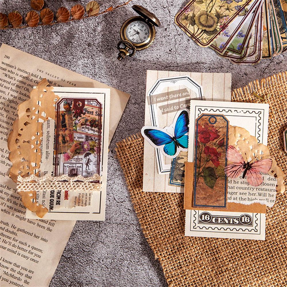 Set 40 Nhãn Dán Trang Trí Sổ Tay/Nhật Ký Hình Bản Đồ Giấc Mơ Cổ Điển DIY