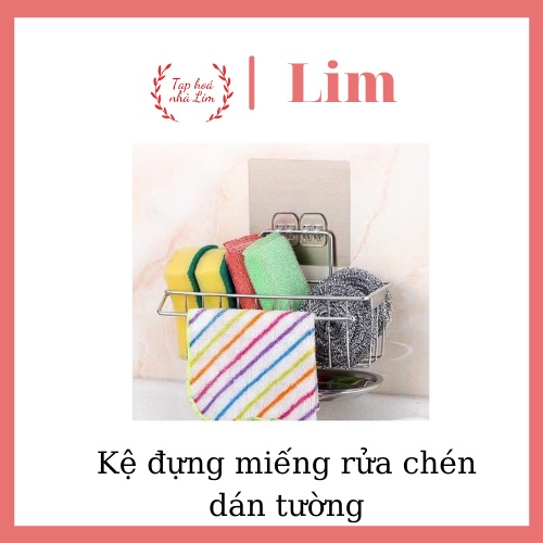 [Nhập 11FMCGSALE1 giảm 10% đơn 250k]]]Kệ Giỏ Đựng Miếng Rửa Chén Tiện Dụng Dán Tường Bằng Miếng Dán Móc Đôi Bạc