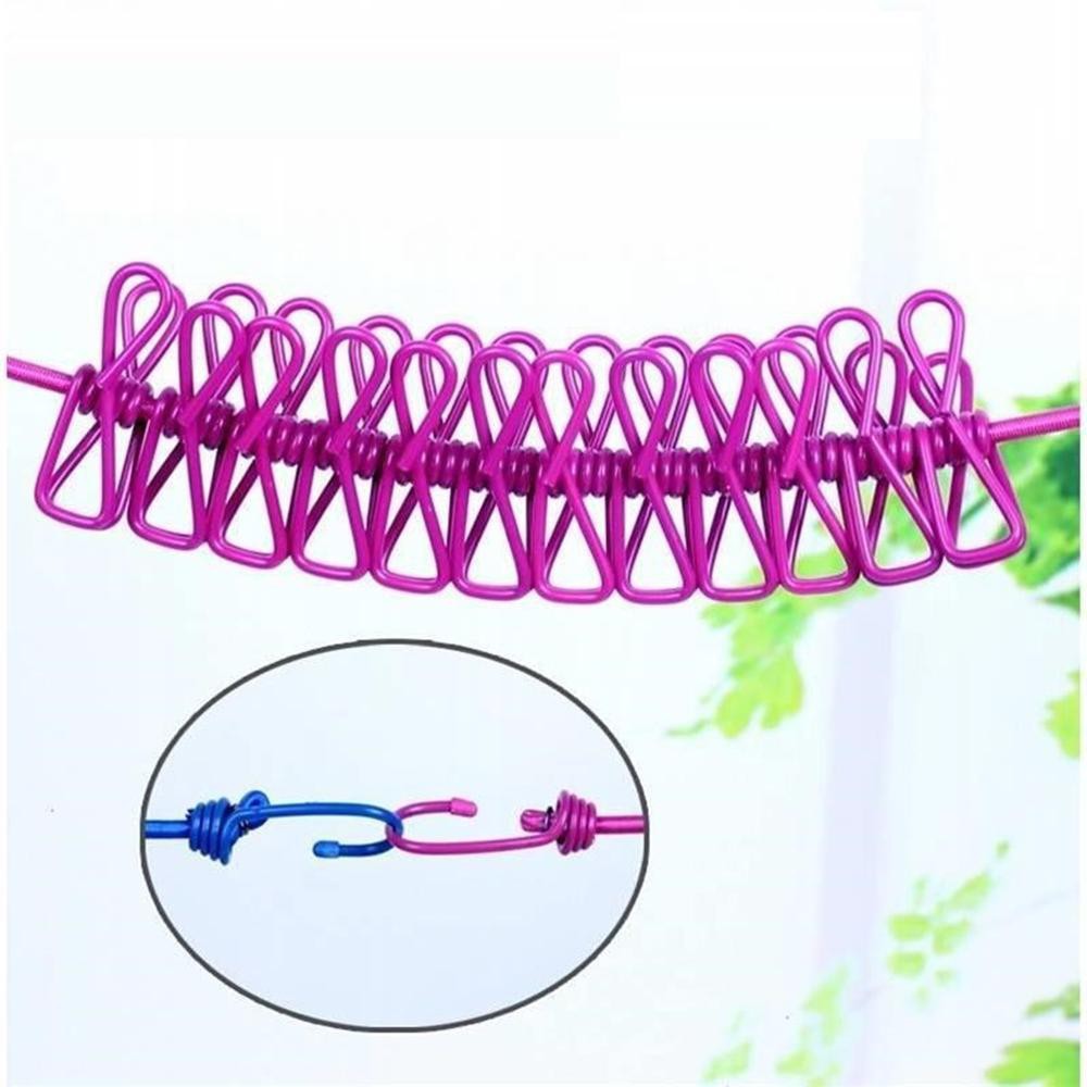 Dây phơi 1,8m có 12 kẹp kim loại bọc nhựa KamiHome