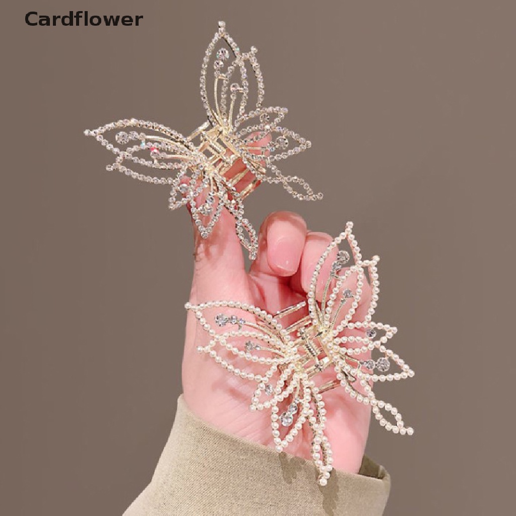 &lt; Cardflower &gt; Kẹp Tóc Hình Bướm Đính Ngọc Trai Giả Thời Trang Hàn Quốc Cho Nữ Đang Giảm Giá