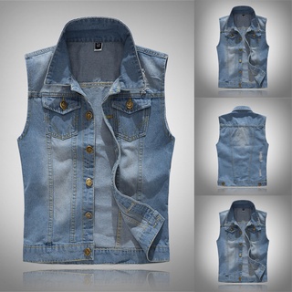 Áo Khoác Denim Không Tay Thời Trang Dành Cho Nam
