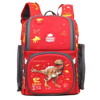Balo chống gù cho bé trai Clever Hippo Fancy S hình Khủng long đỏ siêu nhẹ, kiểu dáng nhỏ gọn, ngăn đựng rộng rãi