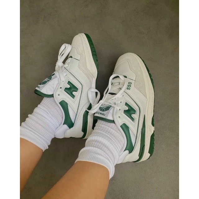 Thanh lý lẻ size - Giày thể thao Sneaker NB 550 white green xanh trắng bản SC cao cấp nam nữ
