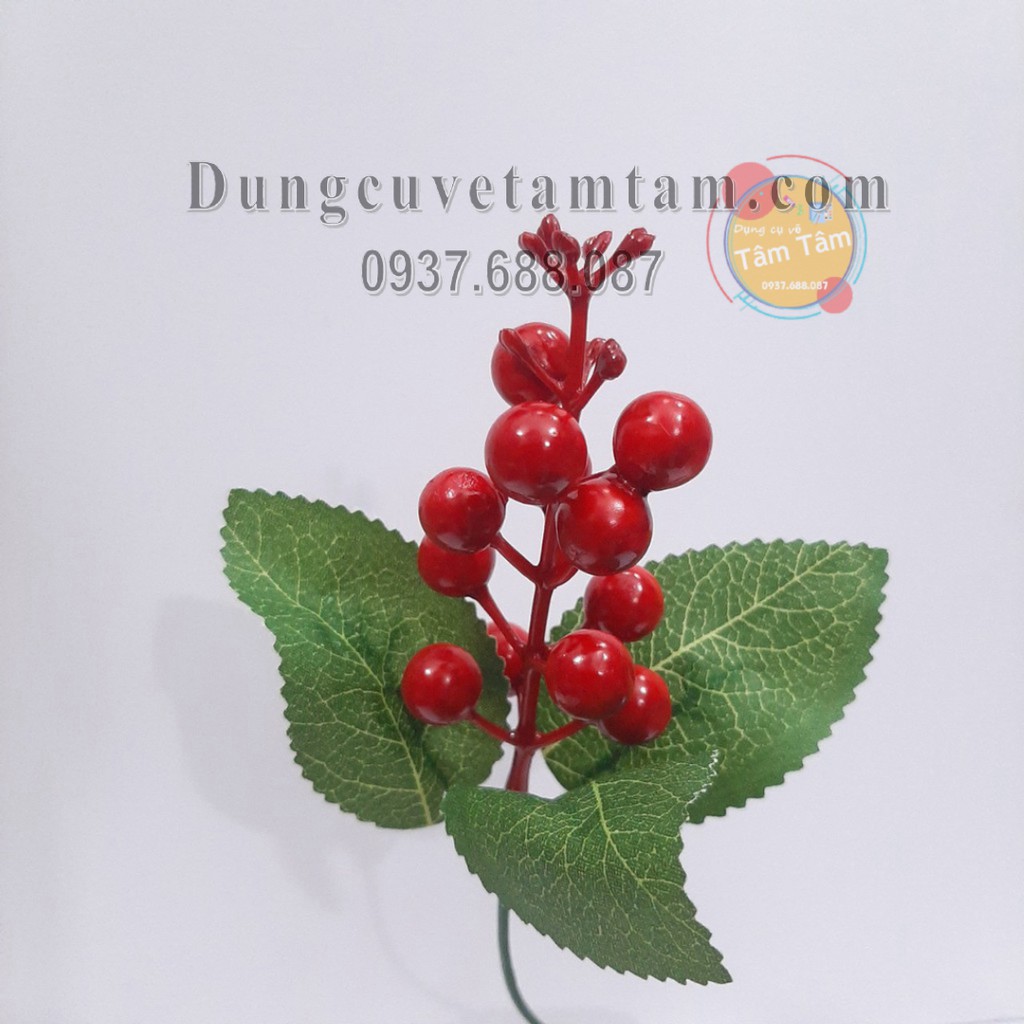 [ TÂM TÂM ]-Cây hoa xốp tròn bông vàng, Cây hoa xốp tròn bông đỏ- Mô Hình