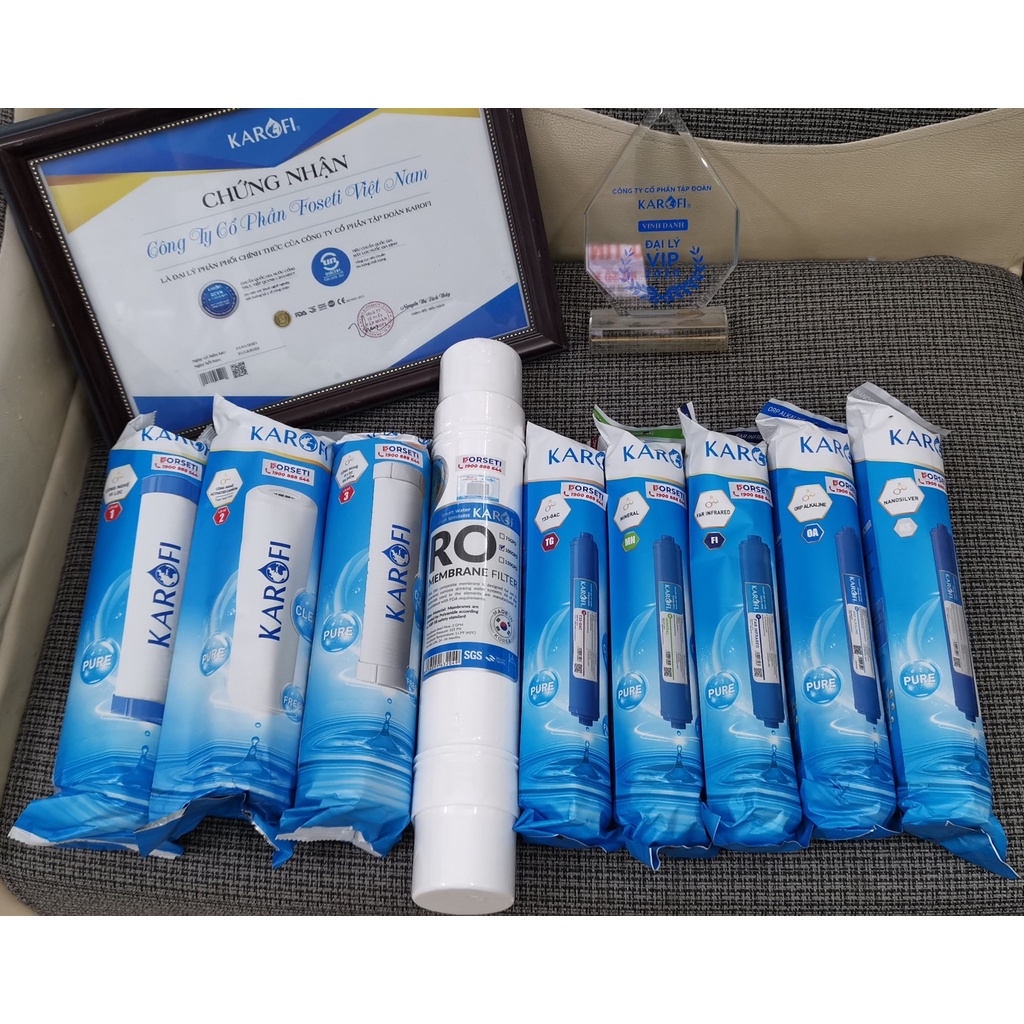 Combo 9 lõi lọc nước Karofi chính hãng dùng cho máy lọc nước Karofi O-s129/A