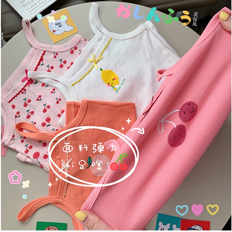Áo hai dây chất liệu cotton thoáng khí cho bé gái