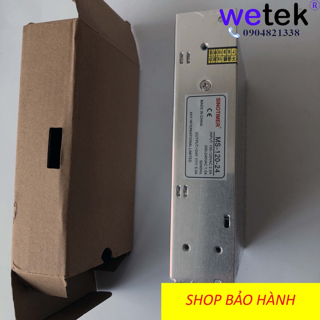 Nguồn xung tổ ong thương hiệu Sinotimer MS-120-24, 120W, 24Vdc, 5.0A SMPS, hàng chính hãng bảo hành, có CO, CQ đầy đủ