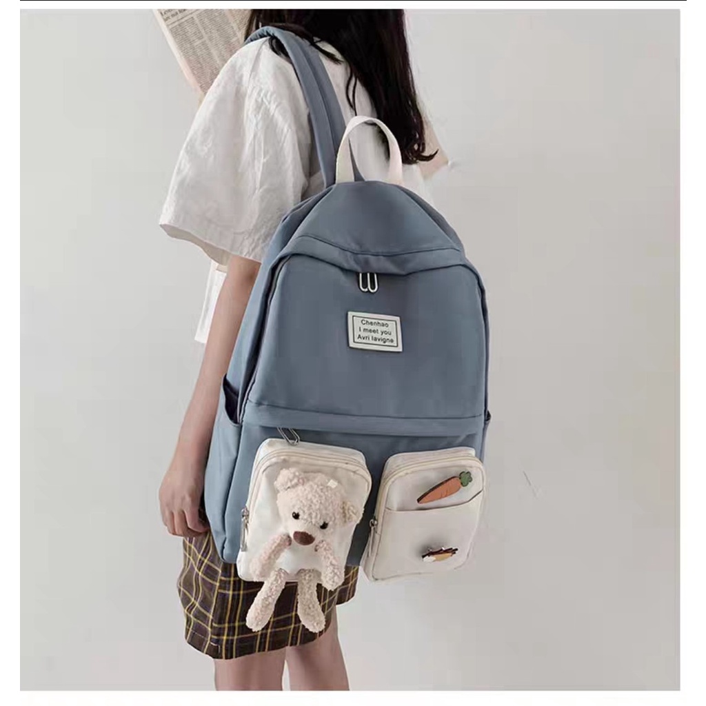 BALO ULZZANG ĐI HỌC UNISEX CÁ TÍNH, CẶP NỮ NAM THỜI TRANG TEEN DỄ THƯƠNG 5614