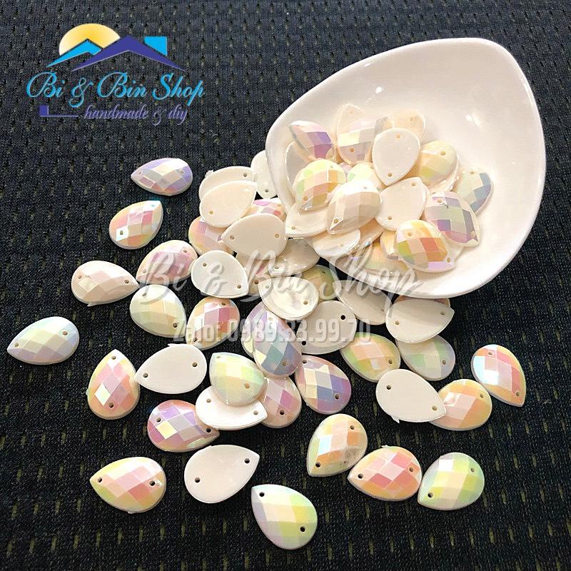 Đá Kết Giọt Nước Màu Kem Sữa Cừ Đính Kết Trang Phục, Làm Vương Miện, Phụ Kiện Thời Trang