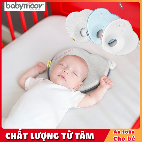 Gối chống bẹp đầu Babymooov ⭐ HÀNG CHÍNH HÃNG ⭐ Mềm mại, ngăn chứng bẹp đầu ở trẻ