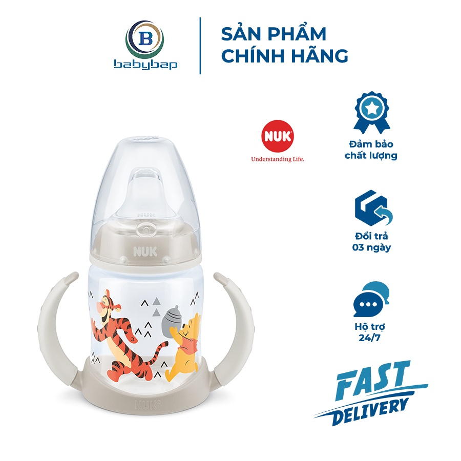 Bình Tập Uống NUK PP Disney 150ml Đầu Hút Silicone Y Tế Mềm, Độ Bền Tốt