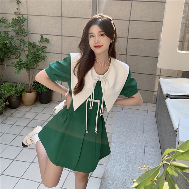 Đầm XINLANYASHE cổ búp bê phong cách mùa hè thời trang xinh xắn cho nữ