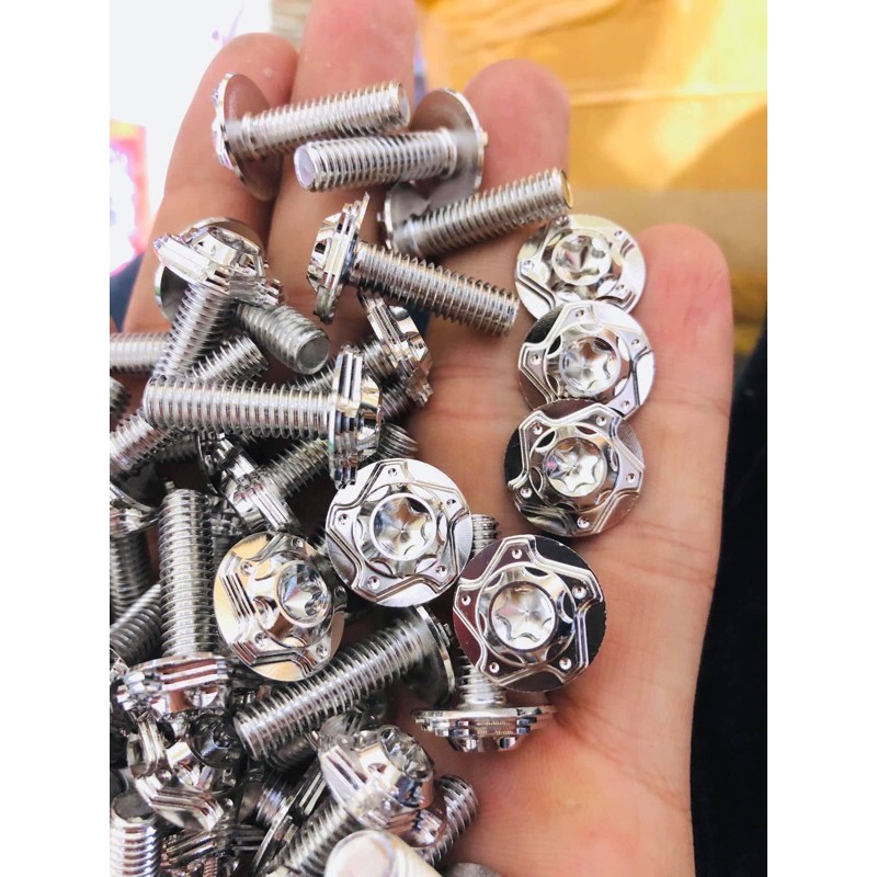 Ốc áo Salaya inox 6li 15,20 gắn các chi tiết trên xe