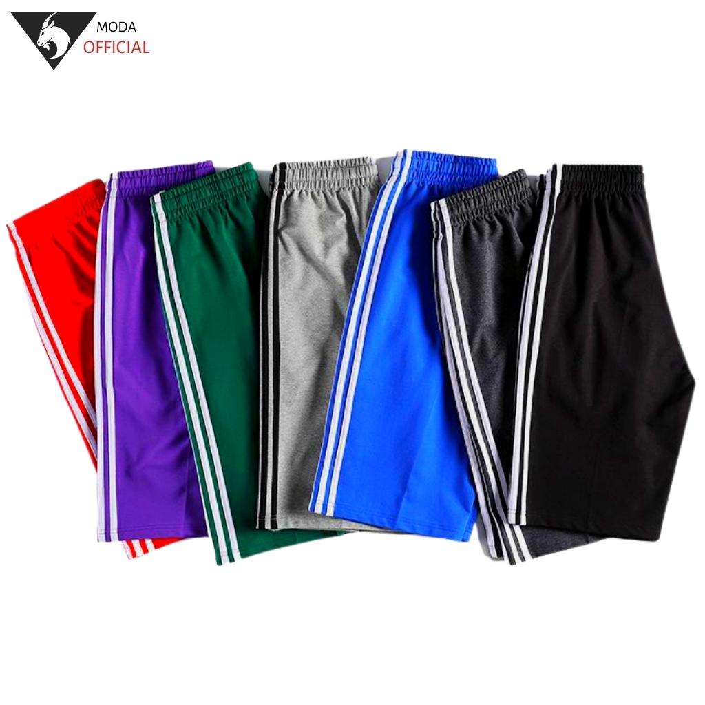 Combo 5 quần nam 3 sọc thun MODA -quần short đùi nam vãi lụa thoáng mát màu đa dạng giao ngẫu nhiên