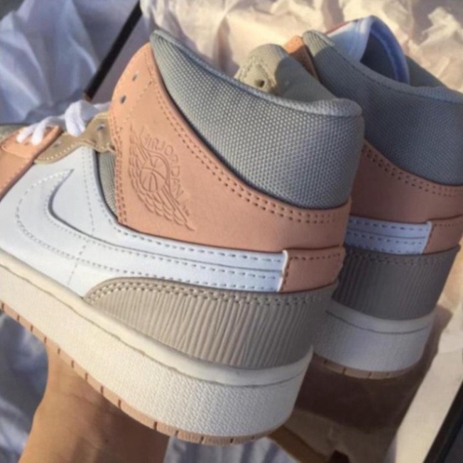 [Ảnh+Video thật][Full bill +box]  Giày Sneaker Jordan 1 Mid Milan Cam Cao Cổ Giày Thể Thao Nữ Da Nhăn