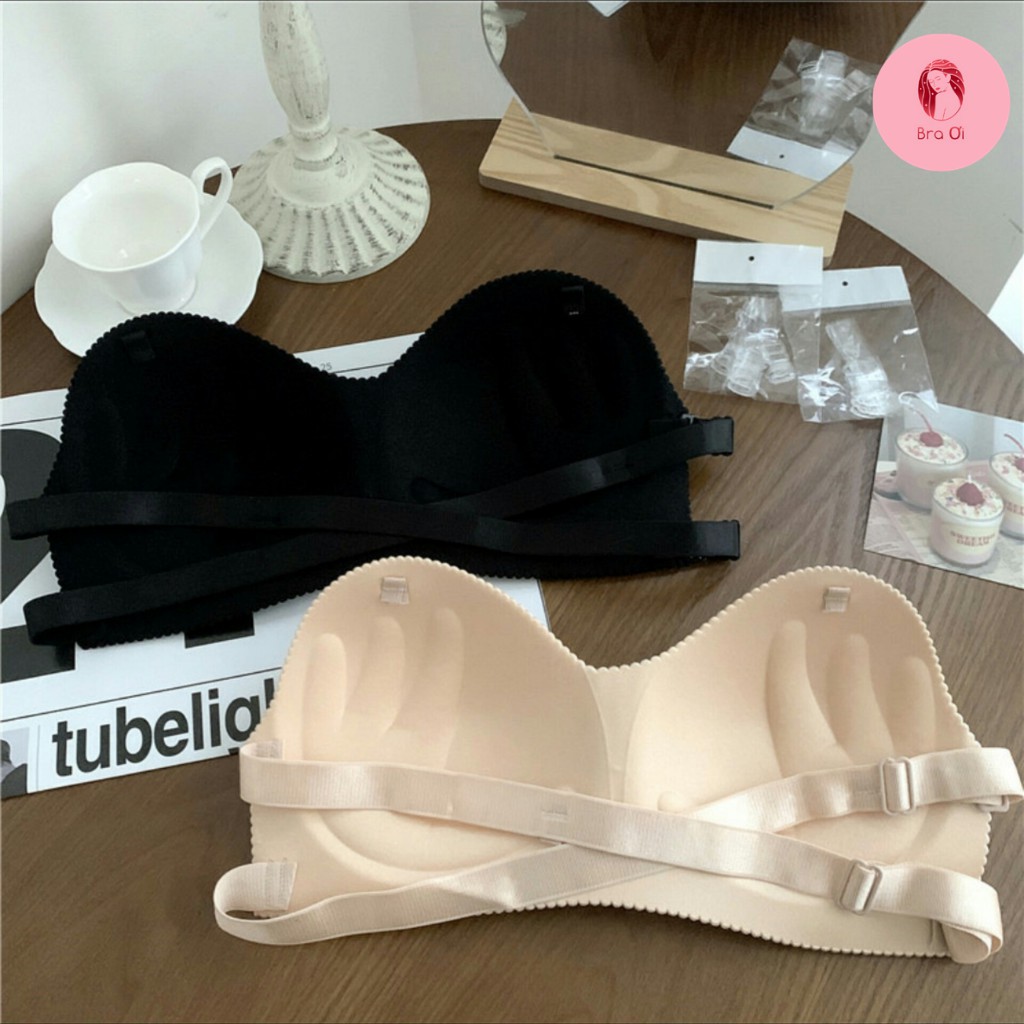 Áo bra chống tụt   💓FreeShip💓 tặng kèm dây trong rời, nâng ngực , đẩy ngực , chất su mềm mại