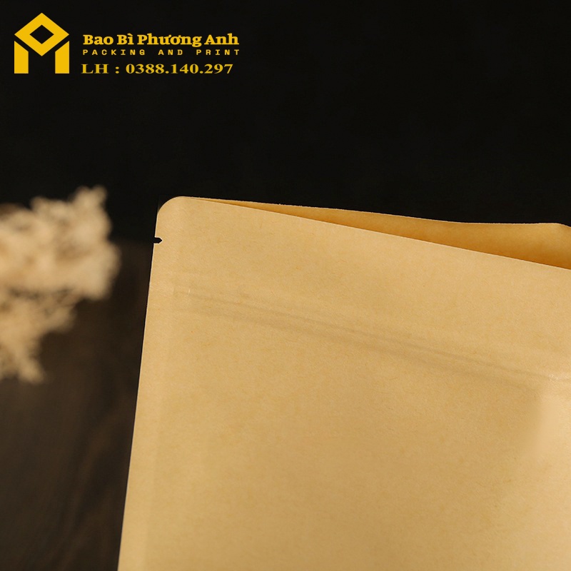 Combo 100 Chiếc Túi Zip Giấy Kraft Nâu 15x22_Bao Bì Phương Anh