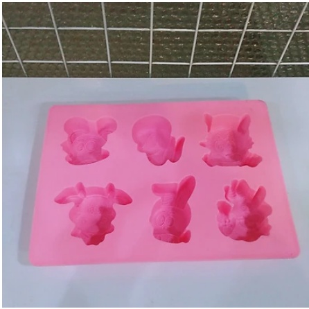 khuôn silicon làm bánh, mousse, thạch, pudding 6 con giáp