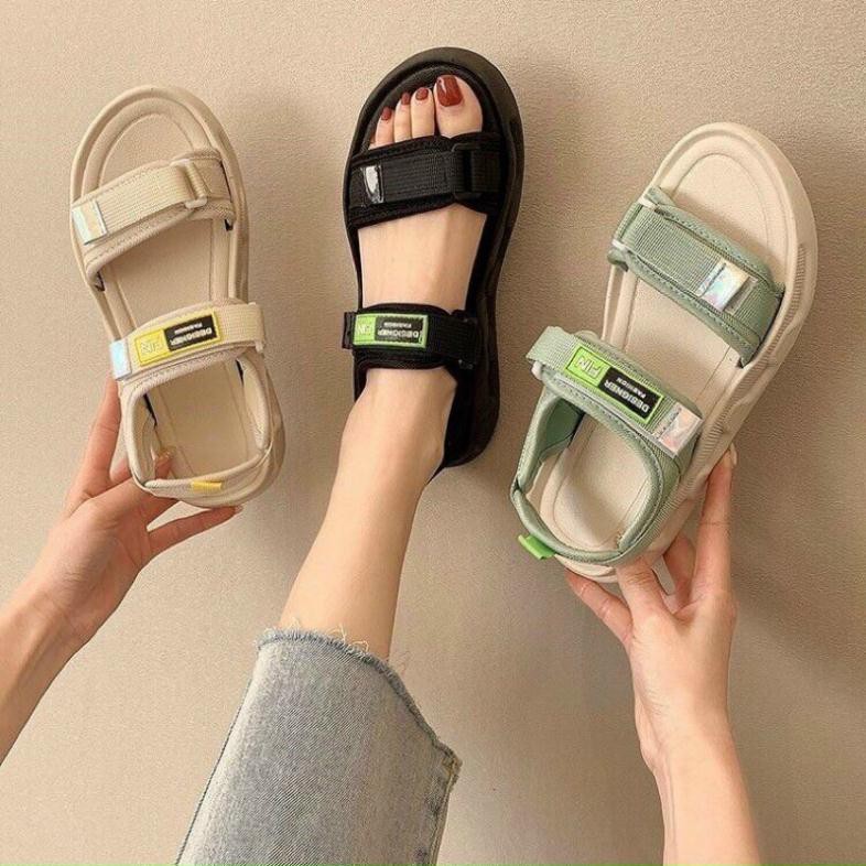 Sandal nữ 2 quai dán, chất da mềm và êm chân, dép đi học đi chơi nam nữ DP37
