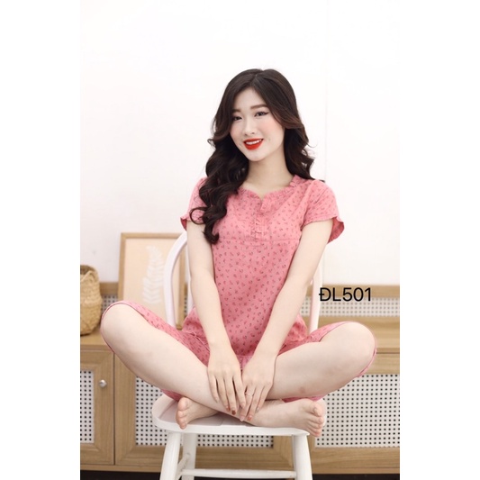 Bộ mặc nhà mẫu lửng, chất mềm mát thấm hút mồ hôi, đủ size