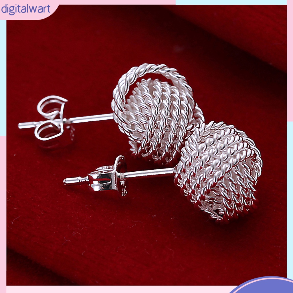 Khuyên tai hình quả cầu lưới đính đá thời trang thanh lịch dành cho nữ