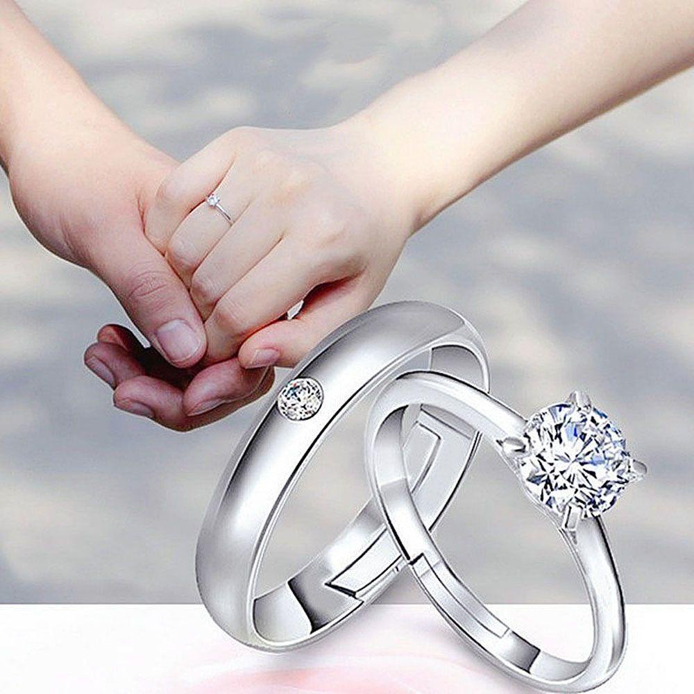 1 Cặp Nhẫn Hở BERNARDO Có Thể Điều Chỉnh Kích Cỡ|Trang Sức Đôi Mạ Màu Trang Sức Cho Cặp Đôi