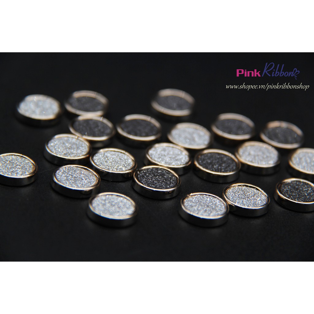 Hạt nhựa nhũ viền vàng 12mm