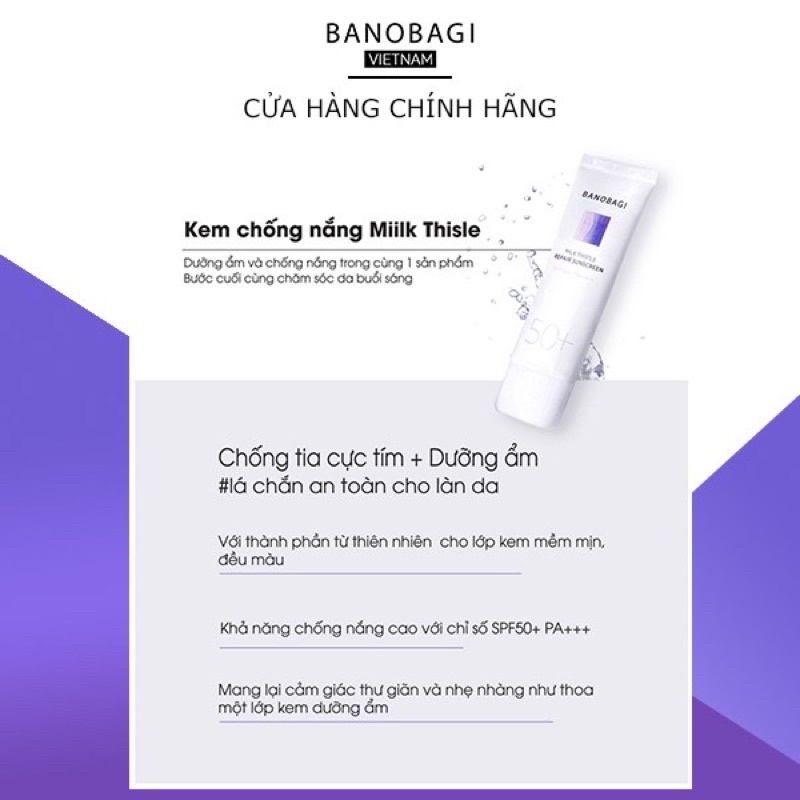 Kem chống nắng Banobagi Milk Thistle Repair Sunscreen – Tặng tuýp mini 15ml | BigBuy360 - bigbuy360.vn