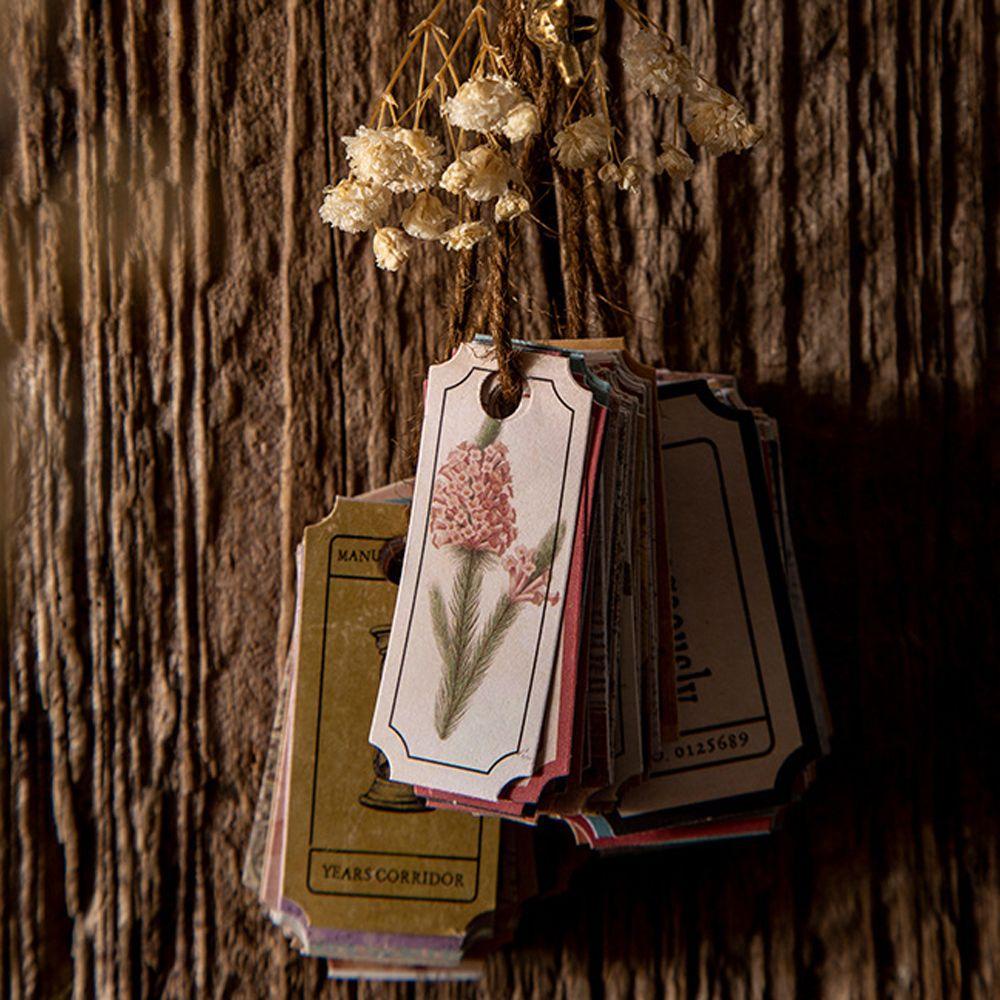 AUGUSTINA Set 30 Giấy Dán Ghi Chú DIY Họa Tiết Hành Lang Năm Mới Phong Cách Vintage Trang Trí Sổ Tay