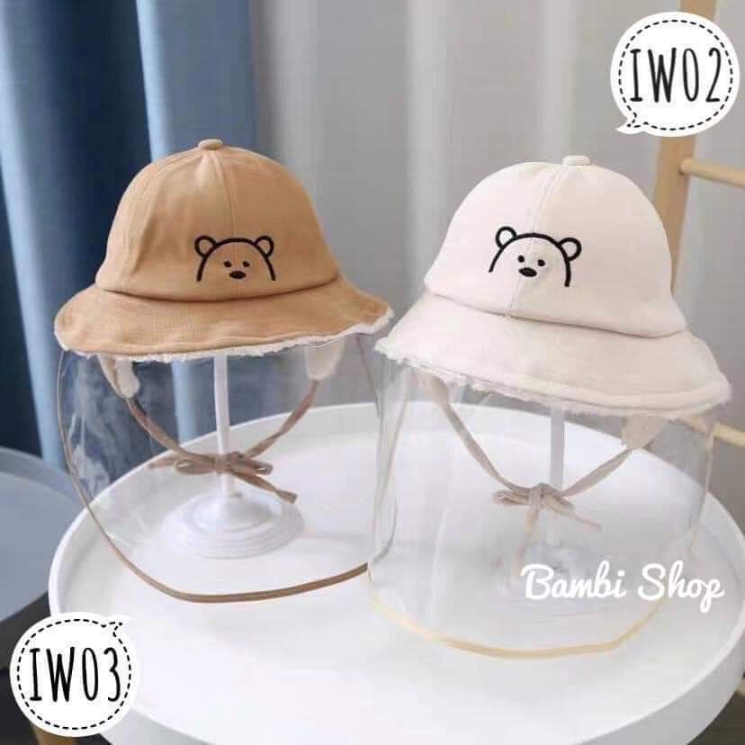 Mũ chống bắn giọt cho bé Mũ chống dịch mũ chống nắng hình gấu Bambi Shop