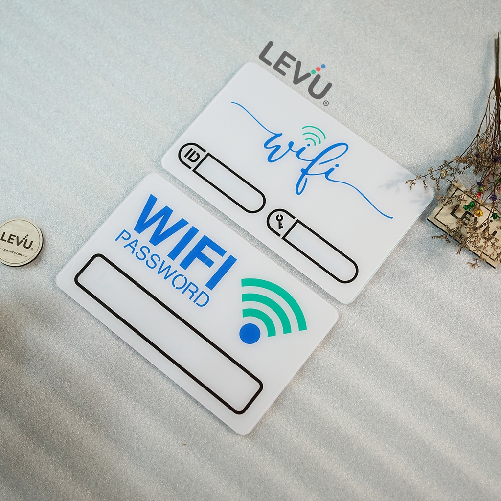 Bảng wifi mica decor ghi thông tin wifi dán tường trang trí free wifi