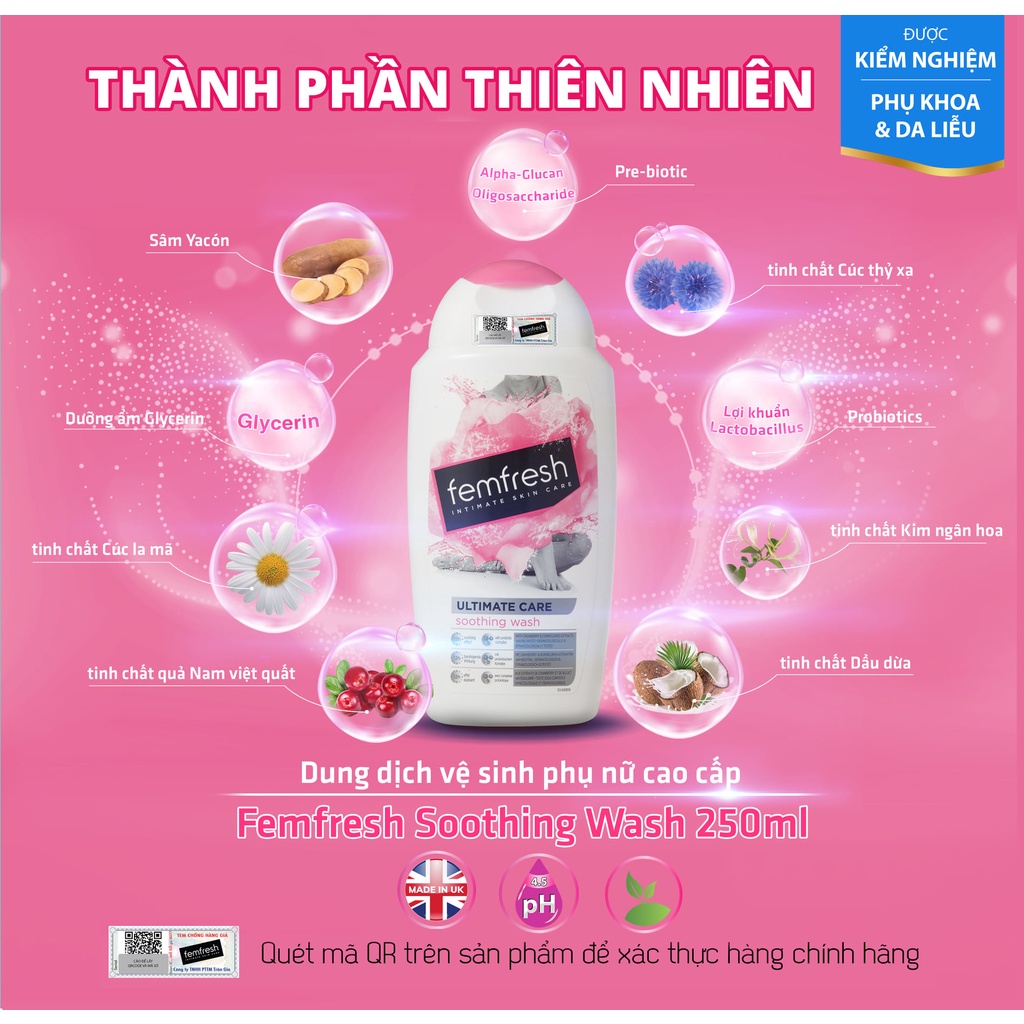 Dung dịch vệ phụ nữ Femfresh Intimate Wash Anh Quốc 250ml