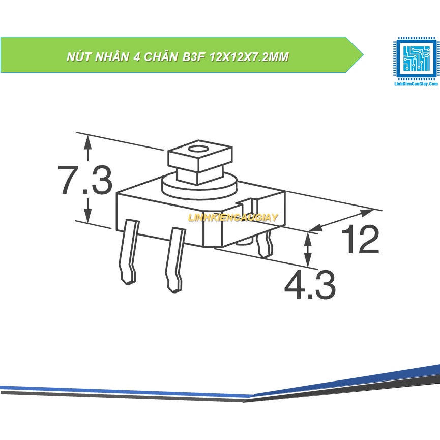NÚT NHẤN 4 CHÂN 12X12X7.2MM