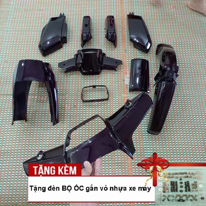 Dàn áo xe DreamII nhựa ABS nguyên sinh màu NHO , tặng kèm bộ tem và bộ ốc theo xe