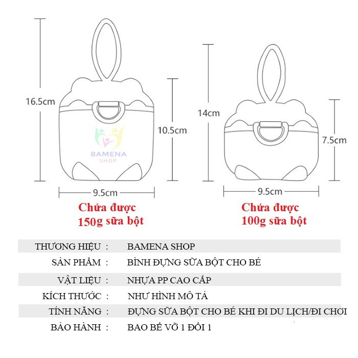 Hộp đựng sữa hộp chia sữa bột cho bé