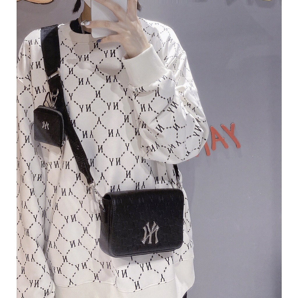 ✅  Túi Đeo Chéo DA MLB Mini Monogram Embo New York Yankees | ẢNH THẬT | HÀNG CHUẨN XỊN| MẪU MỚI